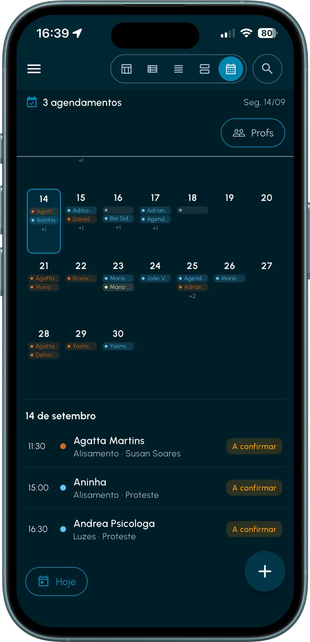 Schedule in calendar view